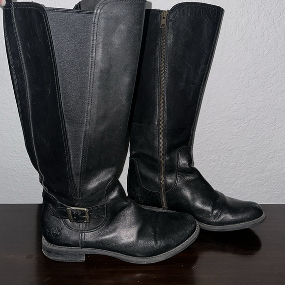 Timberland Earthkeeper Savin Hill Tall Riding Boots Black Leather W 8.5 A124T - Picture 4 of 7